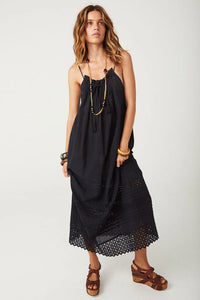 Love in the Afternoon Lace Maxi Dress- Midnight Rose