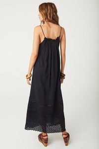 Love in the Afternoon Lace Maxi Dress- Midnight Rose