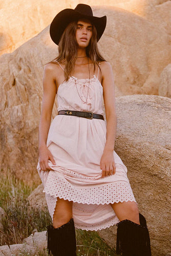 Love in the Afternoon Lace Maxi Dress- Rose Water