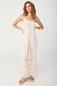 Love in the Afternoon Lace Maxi Dress- Rose Water