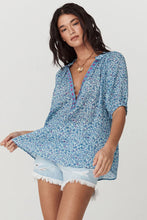 Load image into Gallery viewer, Love Jetty Short Sleeve Blouse- Blue Nirvana