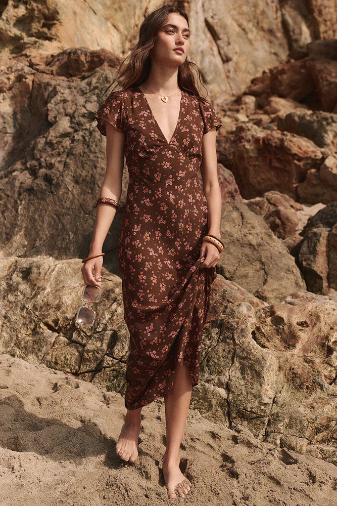 Melody Bias Maxi Dress- Antique Walnut