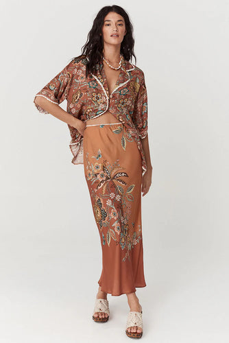 Mojave Lily Bias Skirt- Amber