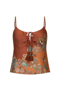 Mojave Lily Lace Up Cami- Amber