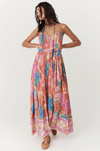 Load image into Gallery viewer, Painter&#39;s Garden Strappy Maxi Dress- Crimson