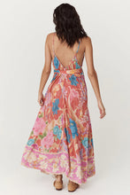 Load image into Gallery viewer, Painter&#39;s Garden Strappy Maxi Dress- Crimson