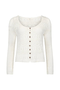 Siesta Pointelle Cardigan- Daisy