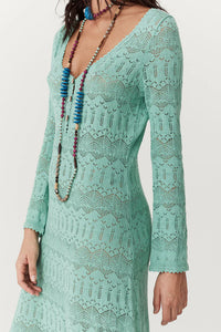 Siesta Pointelle Dress- Seafoam