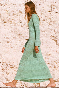 Siesta Pointelle Dress- Seafoam