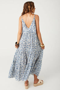 Sunshine Bandit Strappy Gown- Chambray