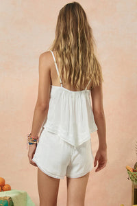 Hera Lace Crop- Salt