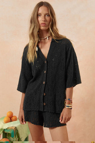 Rhodes Knit Shirt- Onyx