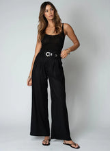 Load image into Gallery viewer, Linen Notch Waist Pants  Black