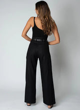 Load image into Gallery viewer, Linen Notch Waist Pants  Black