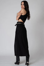 Load image into Gallery viewer, Stretch Linen Cargo Knotch Waist Maxi Skirt