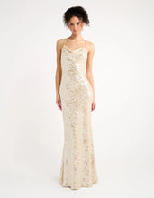 Load image into Gallery viewer, Supernova Sequin Maxi Dress- Champagne