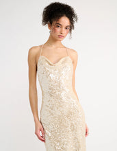 Load image into Gallery viewer, Supernova Sequin Maxi Dress- Champagne