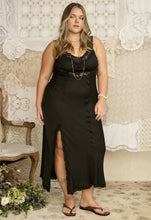 Load image into Gallery viewer, Vina Lace Slip Dress- Midnight