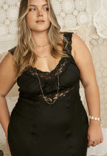 Load image into Gallery viewer, Vina Lace Slip Dress- Midnight