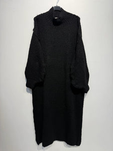 Long Knit Dress w Alpaca- Black