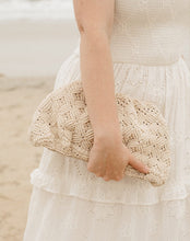 Load image into Gallery viewer, Aleza Macrame Clutch in Ivory