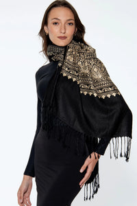 Vimala Black & Gold Scarf