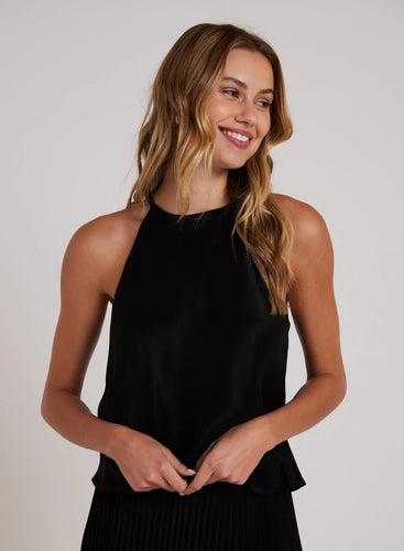 Bias Halter Top- Black