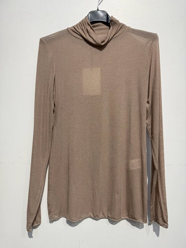 Turtleneck Cashmere Top - Taupe