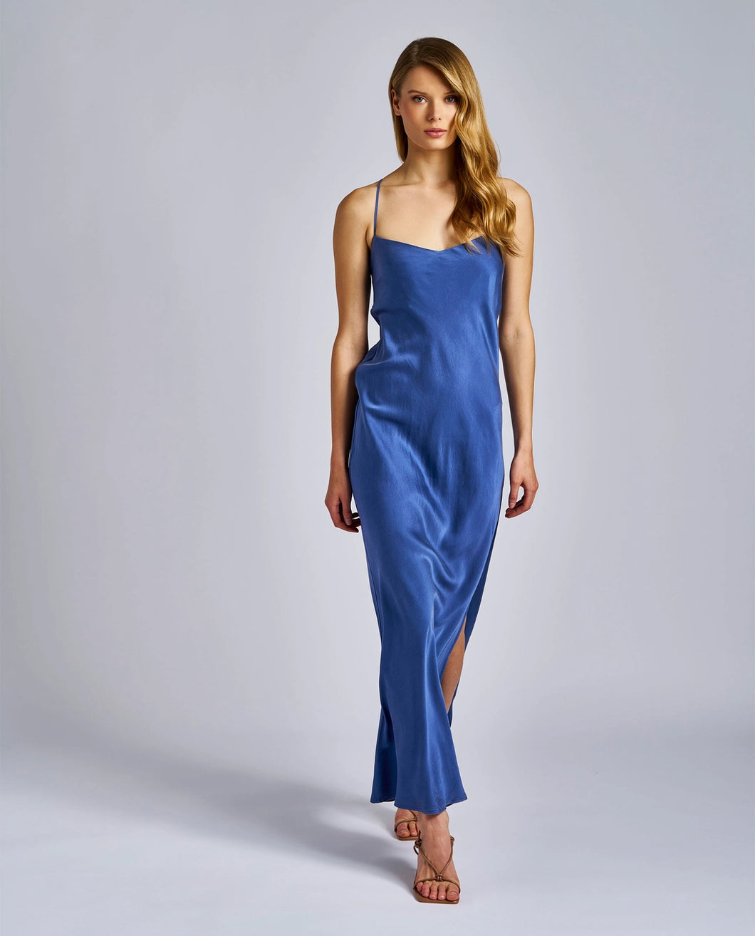 Long Silk Dress - Marino