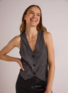 Cinch Back Vest- Glencheck Plaid