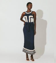 Load image into Gallery viewer, Drew Hand Crochet Midi Dress in Navy