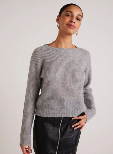 Drop Shoulder Sweater- Heather Gray