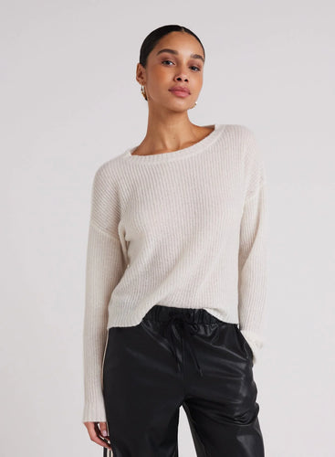 Drop Shoulder Sweater- Winter White