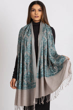 Load image into Gallery viewer, Surani Aqua Embroidered Shawl