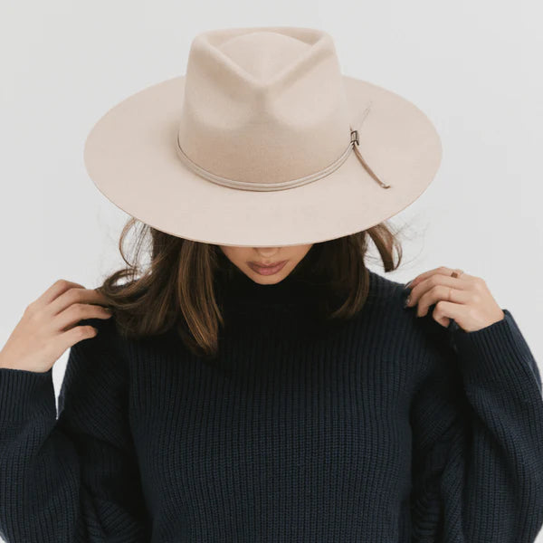 Emery Teardrop Fedora Cream Hat