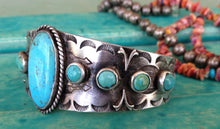 Load image into Gallery viewer, Fred Harvey Era Turquoise Cuff