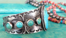 Load image into Gallery viewer, Fred Harvey Era Turquoise Cuff