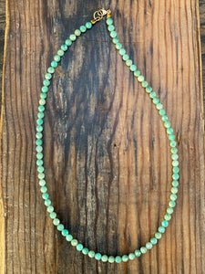 Amazonite Faceted Gold Necklace