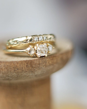 Load image into Gallery viewer, Solid Gold Diamond Wide Gold Band Ring