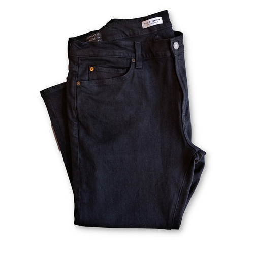 Athletic Tapered Denim Jeans - Black Clean