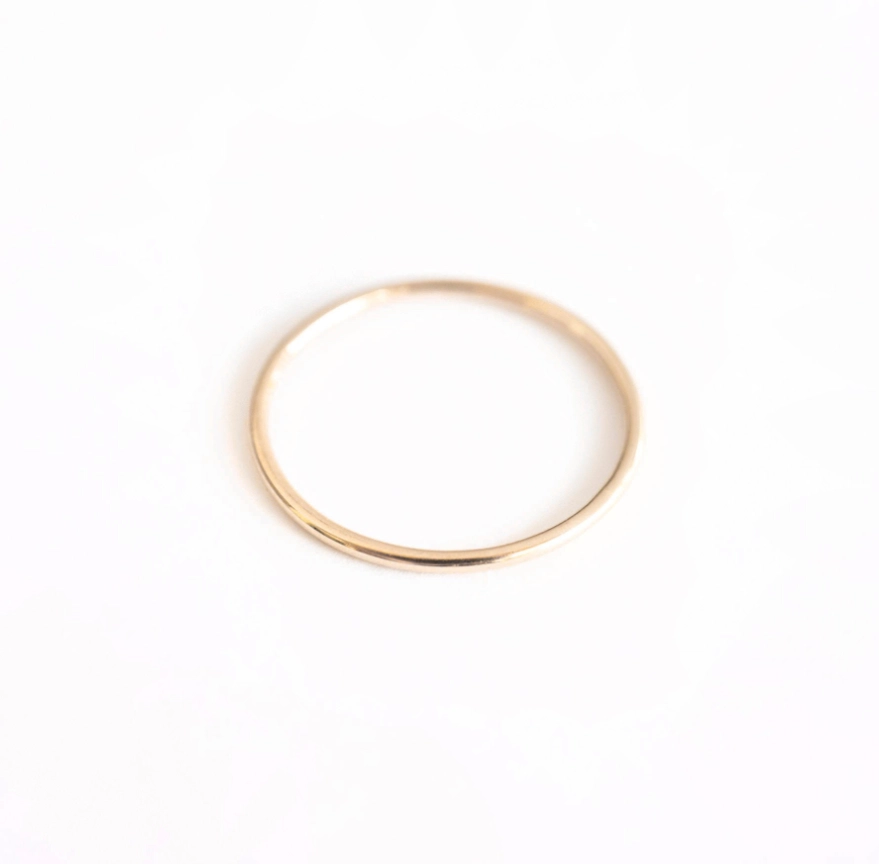 Gold Smooth Filled Stacker Ring