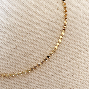 18k Gold Filled 2.0mm Flat Ball Chain Anklet