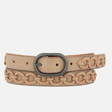 Load image into Gallery viewer, Anisa | Silver Buckle Circle Links Skinny Leather Belt