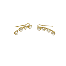 Load image into Gallery viewer, 18k Gold Filled Pearl Ear Climber Style Earrings