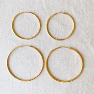 18k 50mm Gold Filled Hollowed Endless Hoop Earrings