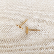 Load image into Gallery viewer, 14k Gold Filled Petite Bar Stud Earrings