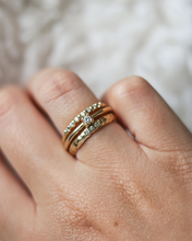 Load image into Gallery viewer, Solid Gold Diamond Wide Gold Band Ring