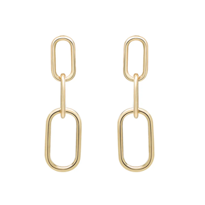 10K Solid Gold Paperclip Drop Studs