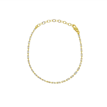 Load image into Gallery viewer, 18k Gold Filled in Crystal Baguette Anklet