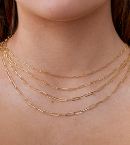 10k Gold Paperclip Chain Necklace